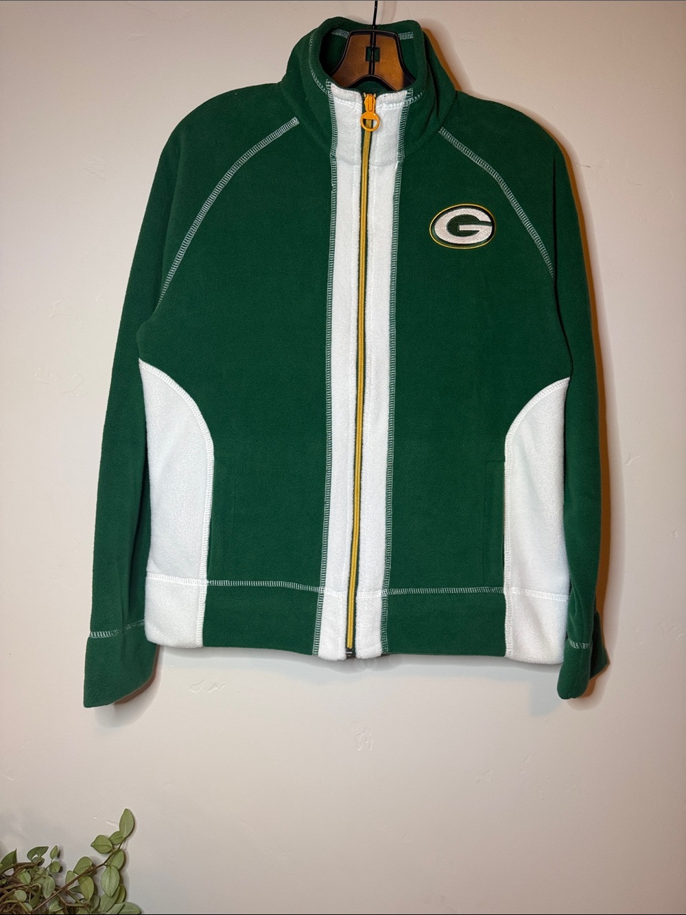 Reebok Green Bay Packers Fleece Jacket Womens M NFL